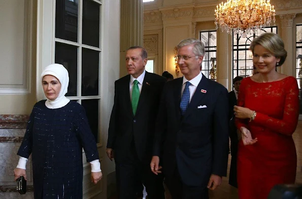 President Recep Tayyip Erdogan and his wife Emine Erdogan - King Philippe of Belgium and Queen Mathilde of Belgium