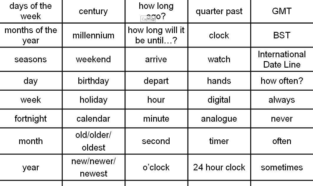 time worksheet: NEW 622 TIME VOCABULARY WORKSHEET