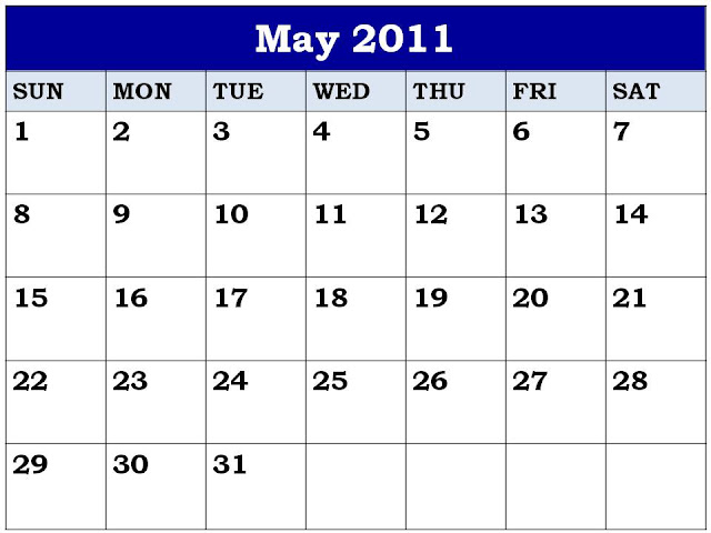 may calendar 2011 with holidays. Displaying holidays in england