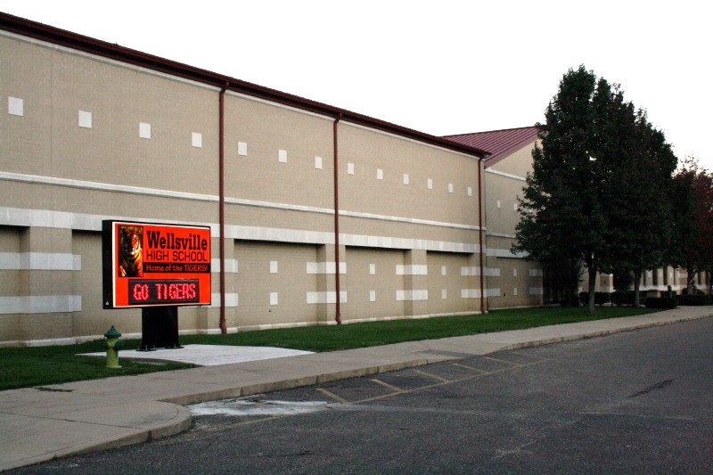 Looking Out My Window New Wellsville HIgh School Sign Adds Colorful Touch