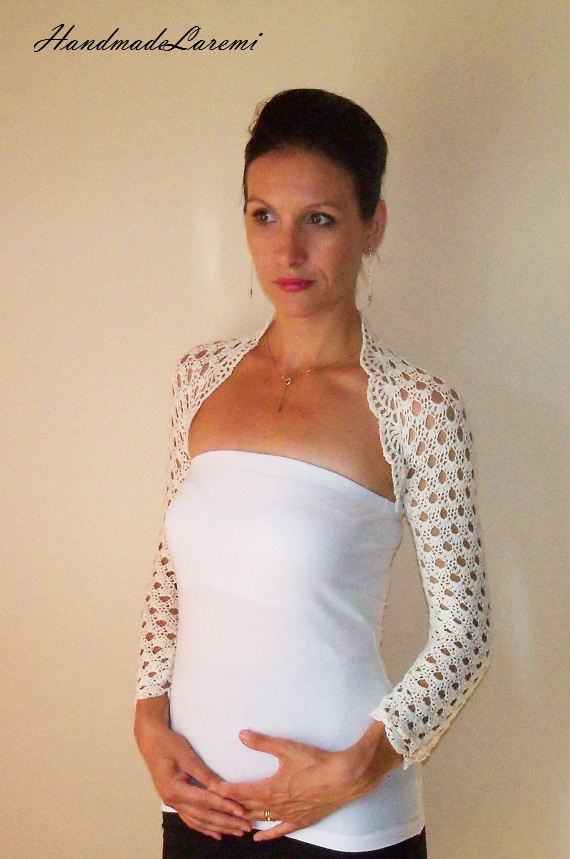 ... Shrug / Wedding Bolero Jacket / Ivory Cashmere Crochet Shrug Bolero