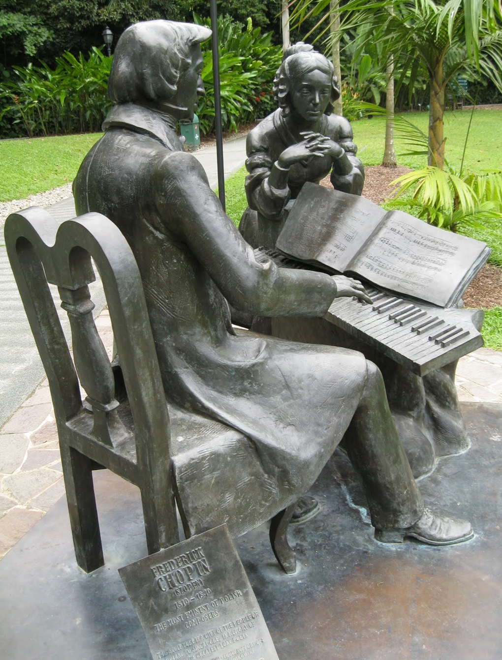 Frederick Chopin near the Symphony Lake in Singapore Botanic Gardens
