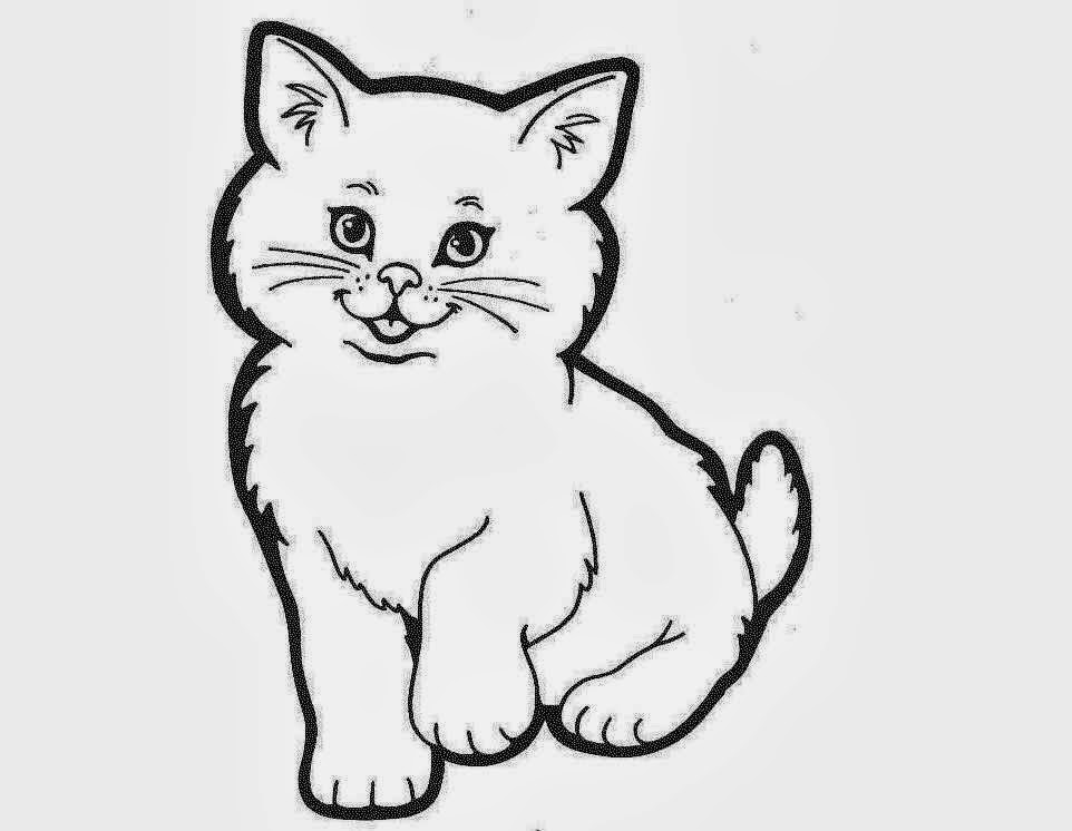 Colour Drawing Free Wallpaper: Cat Coloring Drawing Free wallpaper