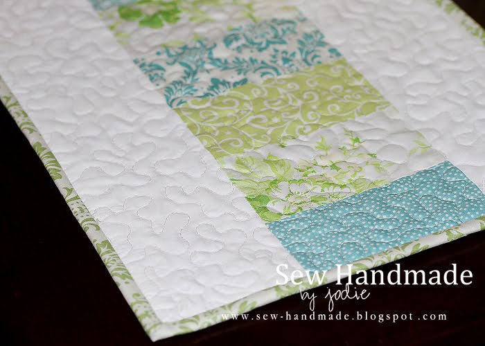Sew Handmade Blue & Green Table Runner
