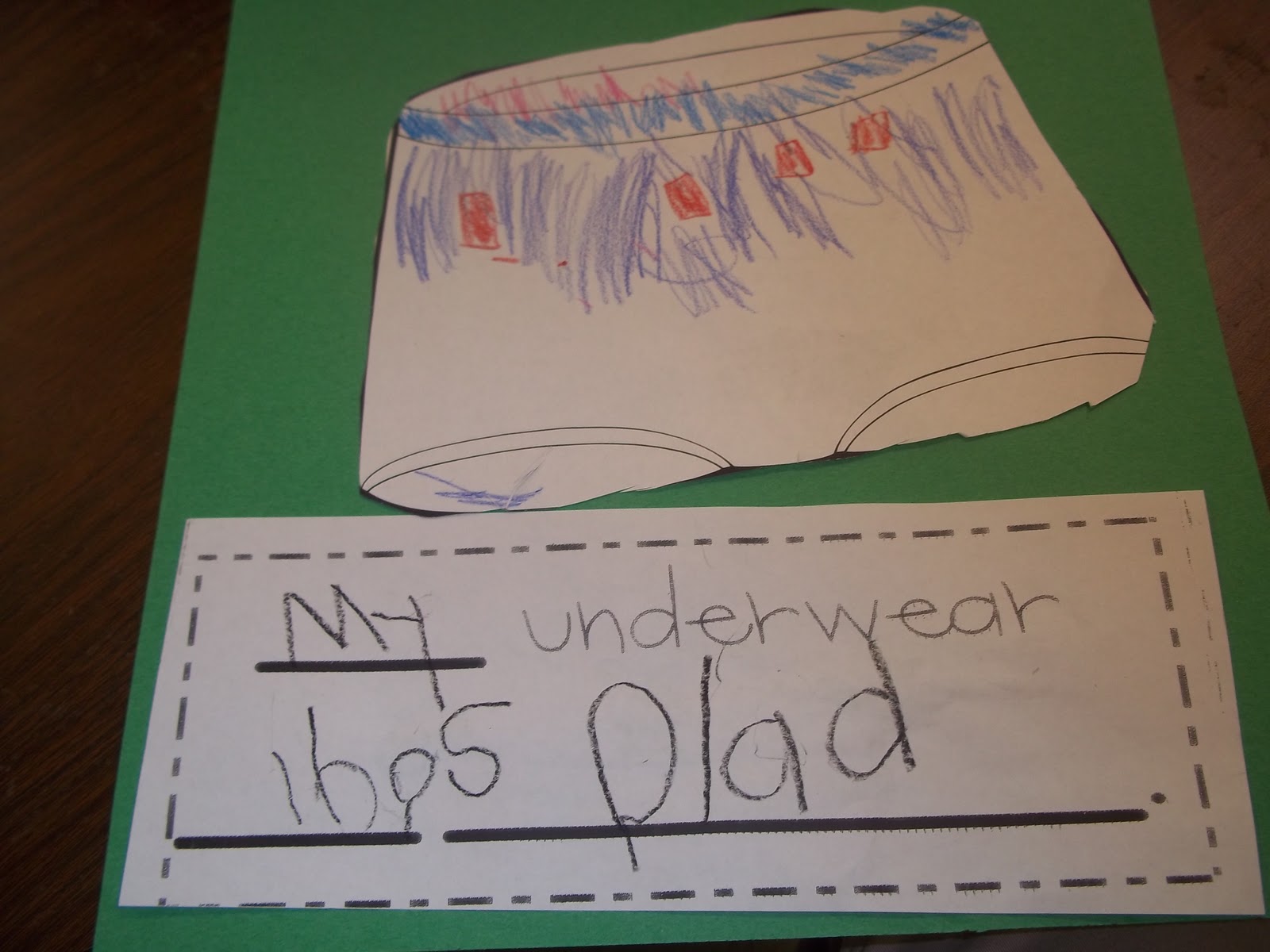 Mrs. Wood's Kindergarten Class Big Underwear Day!