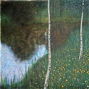 "Orilla de un lago con abedules" Gustav Klimt