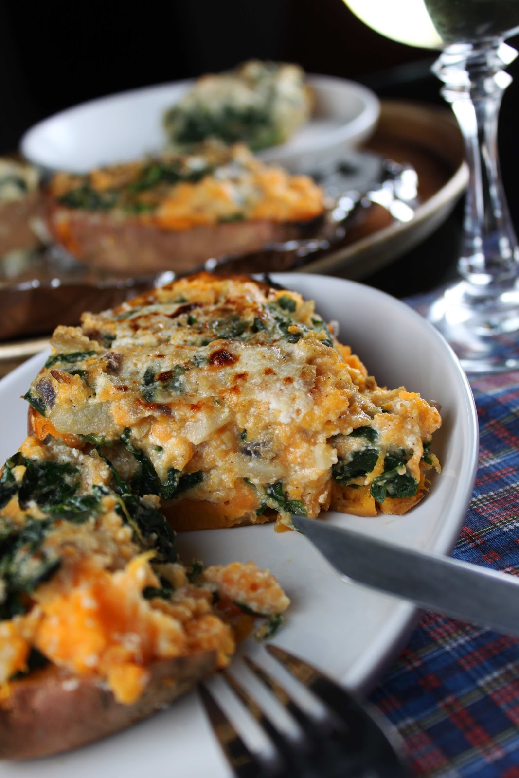 Fat and Happy Blog Spinach Stuffed Potatoes