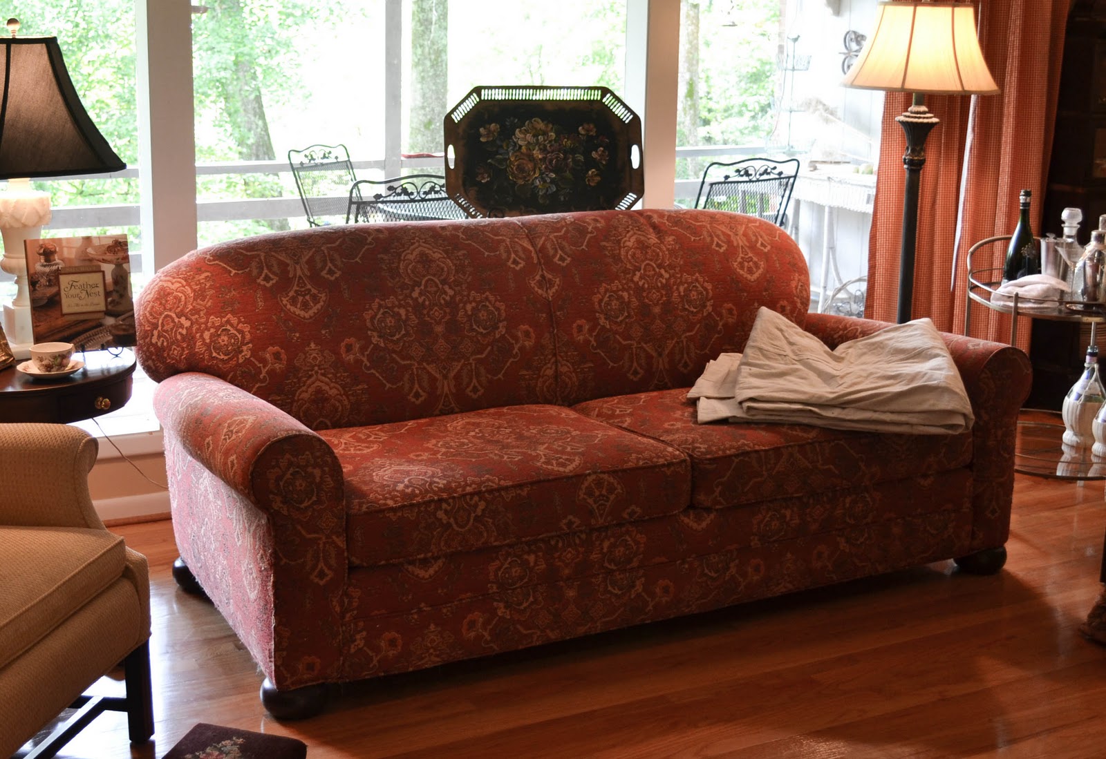 Quick, cheap and easy sofa slipcover Postcards from the Ridge