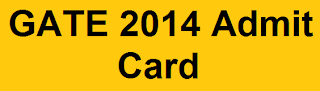 GATE 2014 admit card