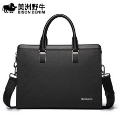  Genuine leather bag men briefcase