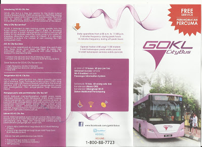 GO KL CityBus Map 免费巴士路线图　Pelan Perkhidmatan Bus Percuma Kuala Lumpur 