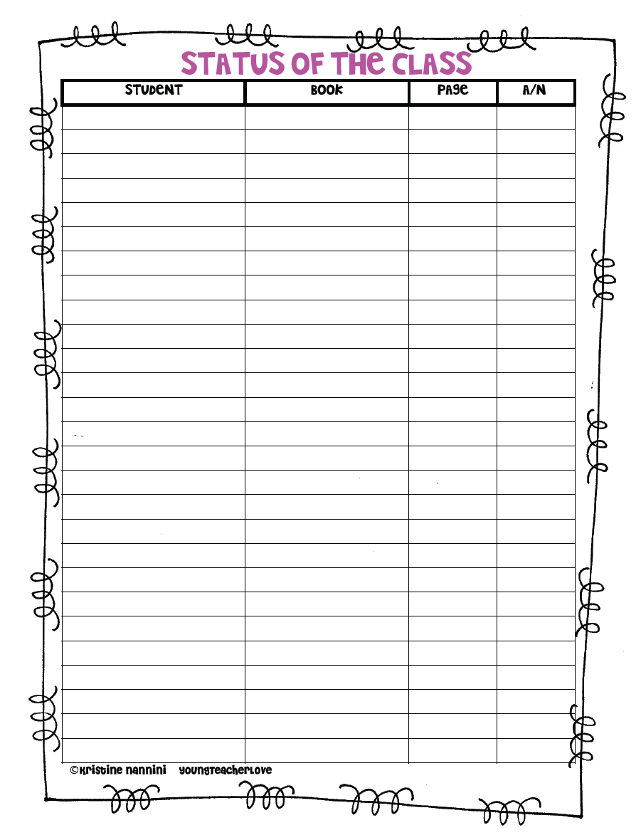 Classroom Freebies Status of the Class {Reading Management Tool}