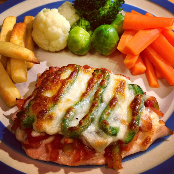 dots and spots Weekend Recipe Pizza Topped Chicken