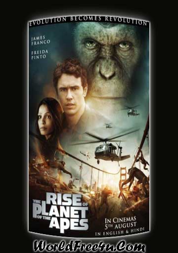 Poster Of Rise of the Planet of the Apes (2011) In Hindi English Dual Audio 300MB Compressed Small Size Pc Movie Free Download Only At worldfree4u.com