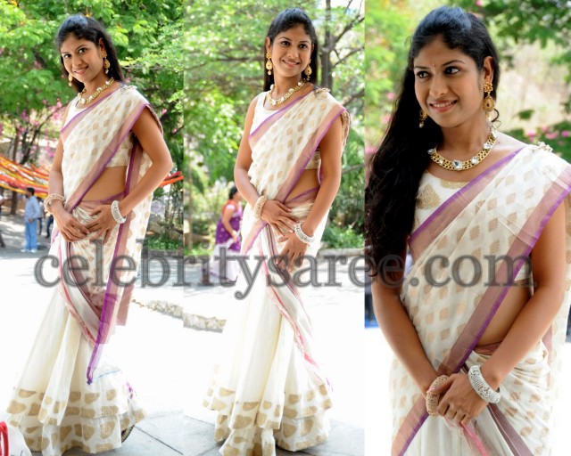 Priya in Tissue Half Saree