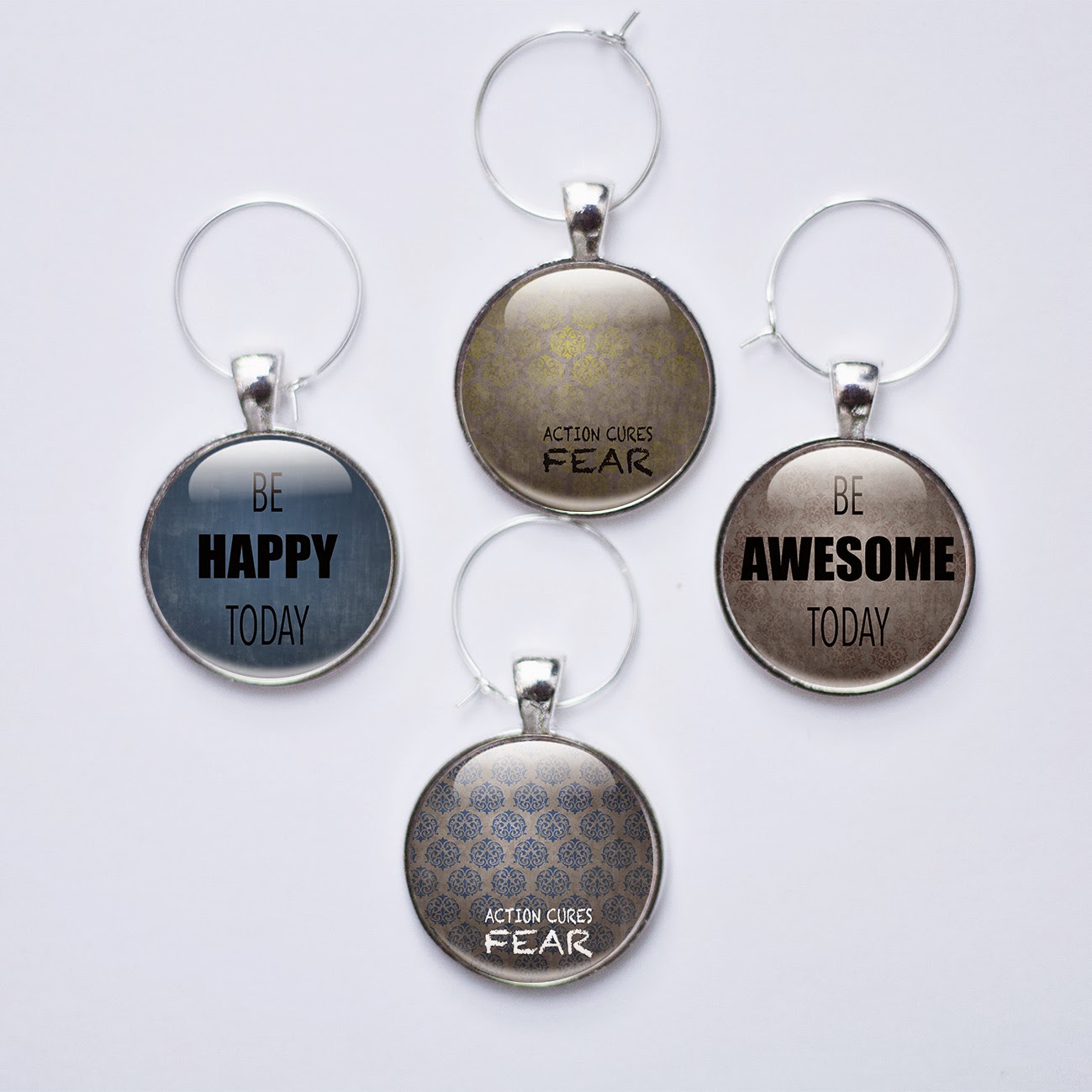 motivational wine charms