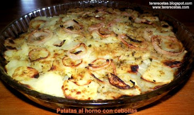 
patatas Al Horno Con Cebolla.
