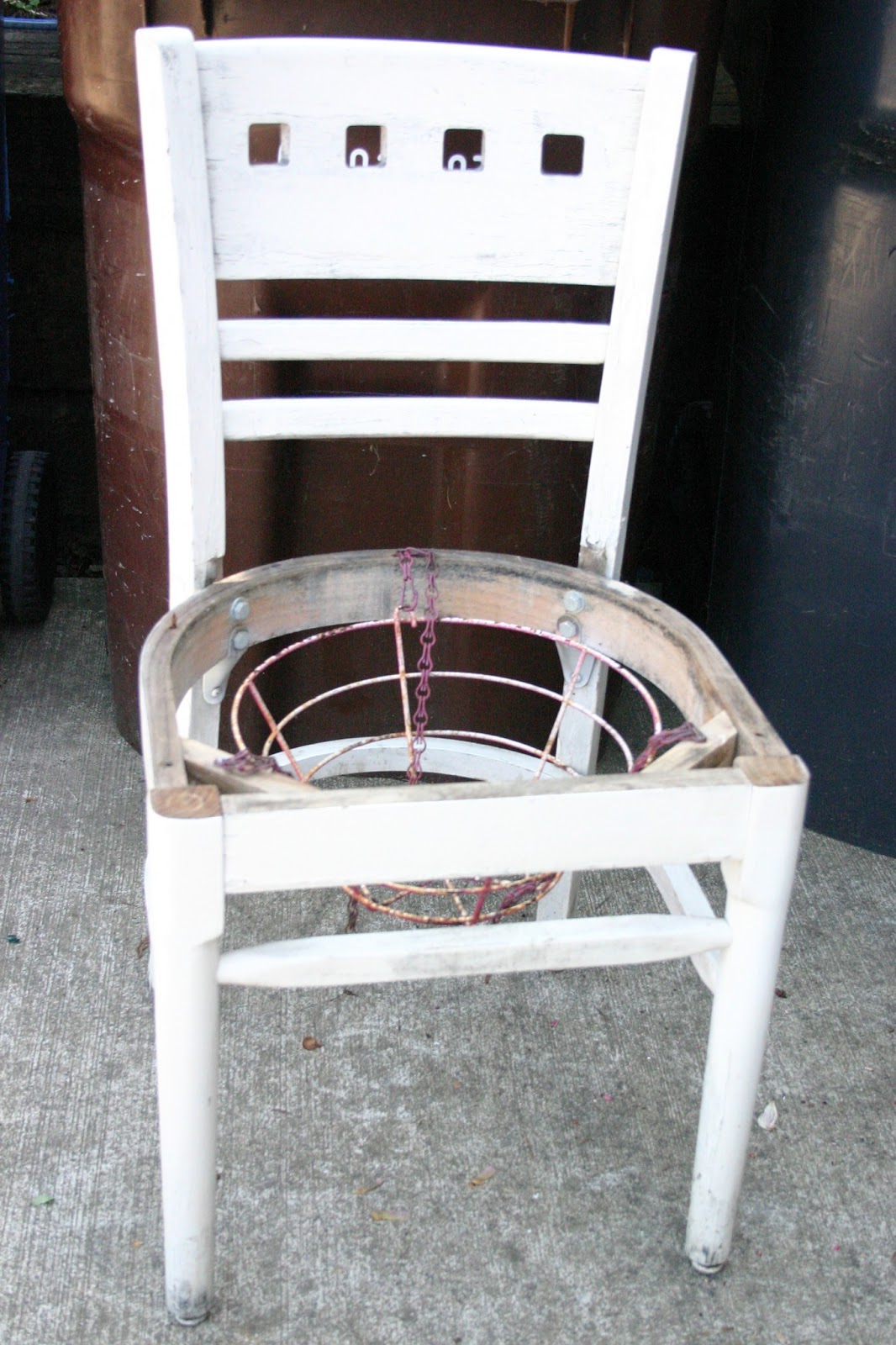 Pondered Primed Perfected DIY Chair Planter In the Flower Garden