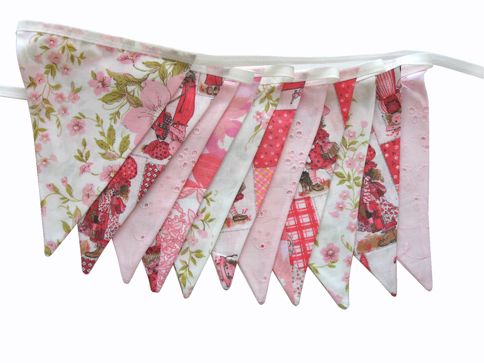 MerryGoRound Handmade Holly Hobbie Vintage Pink Flag Bunting for