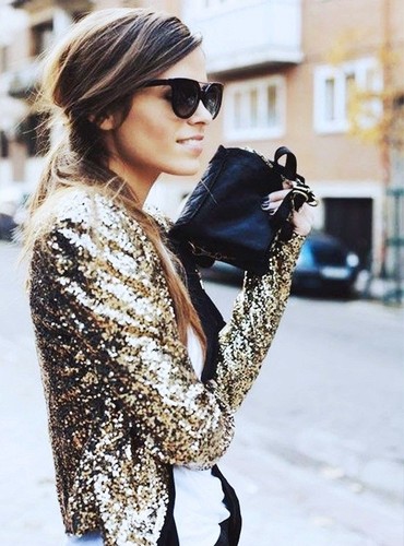 look balada despojado chique blazer paetes balada
