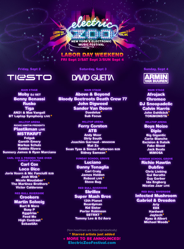 Electric Zoo Line Up 2011 New York [Event] MyBarHeaven