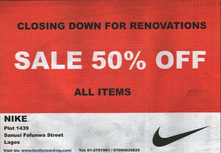 nike store 50 off