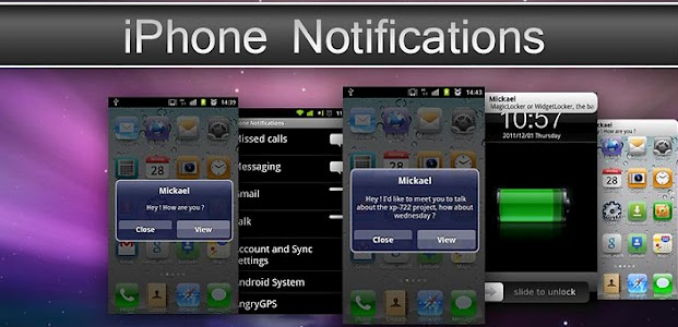 iPhone Notifications: Muestra notificaciones en su dispositivo android como un iPhone.
