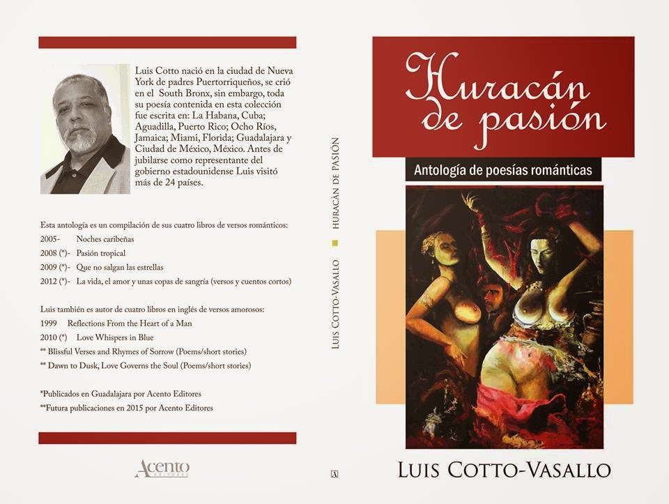 Sept 2014 Colaborando en la portada del libro HURACAN DE PASION de LUIS COTTO