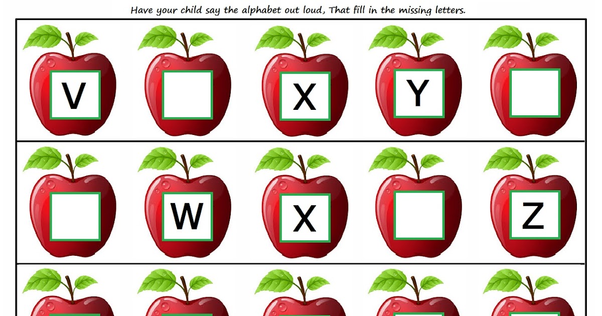 Kindergarten Worksheets: Kindergarten Worksheets - Missing Letters