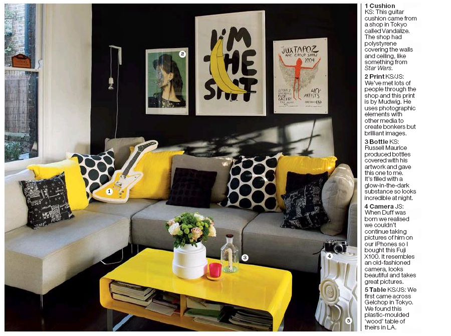 New Black White Yellow Living Room Ideas for Simple Design