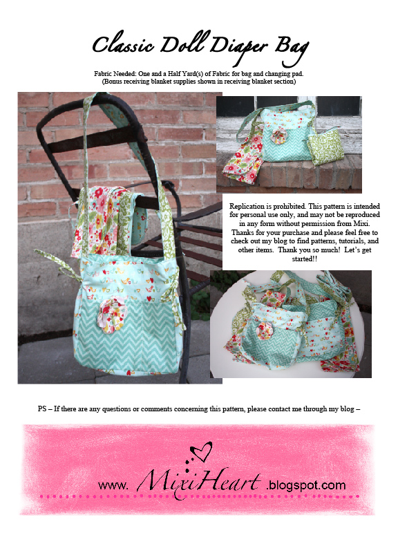 free doll diaper bag patterns