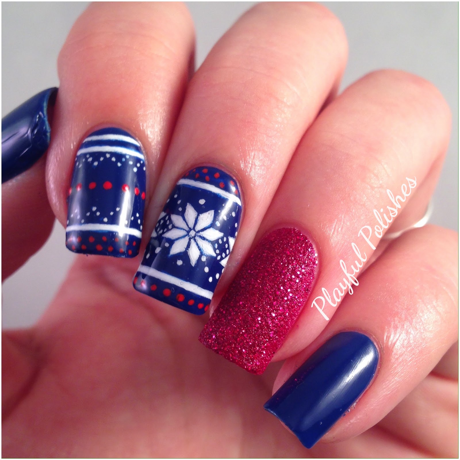Playful Polishes FAIR ISLE NAIL ART INSPIRED BY COEWLESS