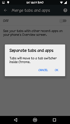 Getting tabs back in Google Chrome Android application