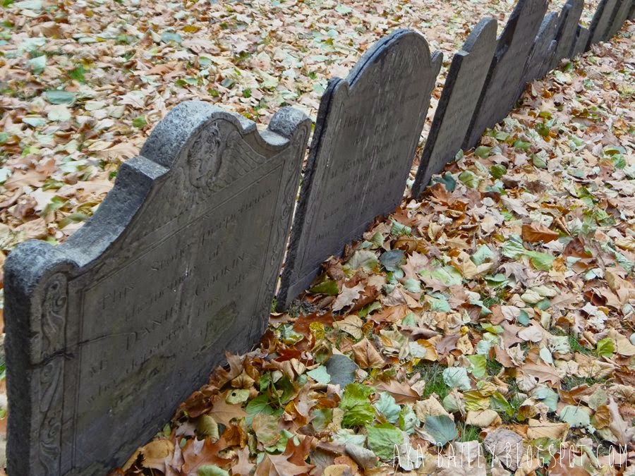 Gravestones in Granary Burying Ground, Boston, Massachusetts
