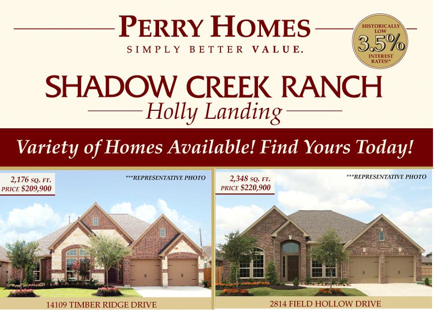 New Construction Homes for Sale In Pearland Perry Homes Shadow Creek