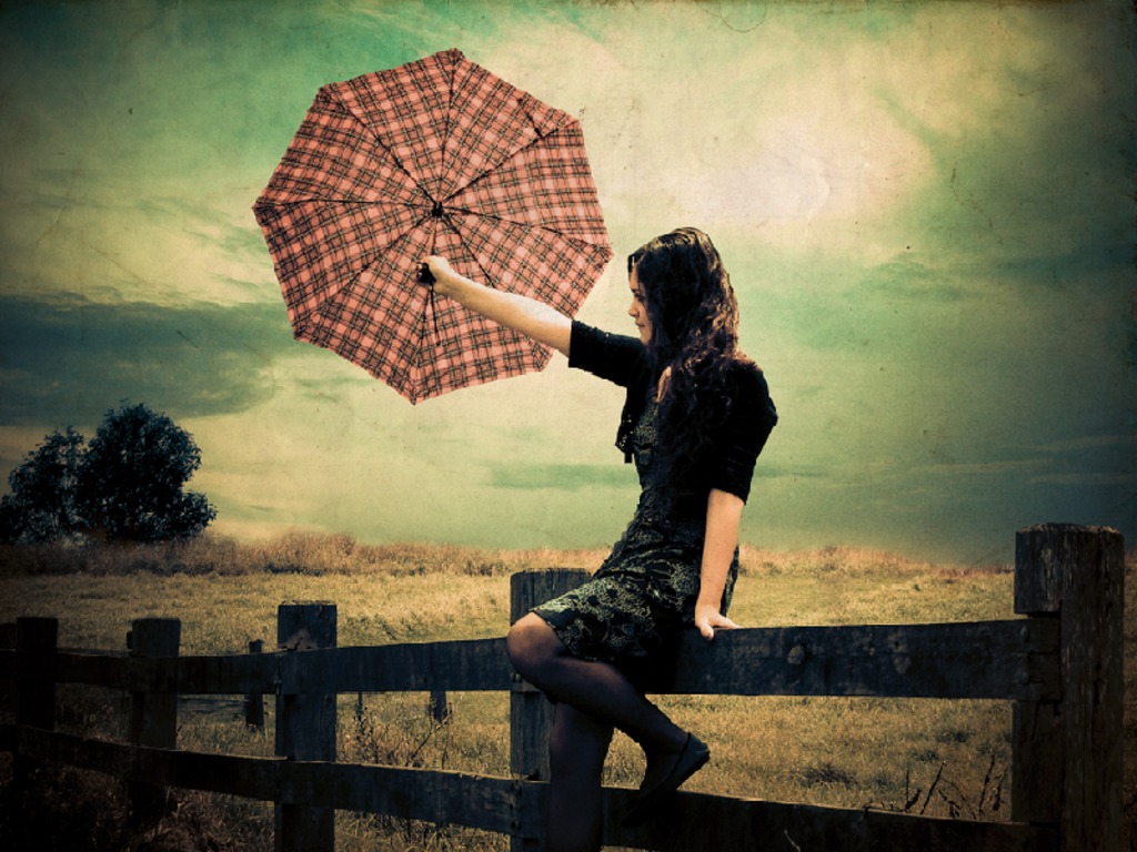 Girl with Umbrella ~ BEAUTIFUL GIRL WALLPAPERS
