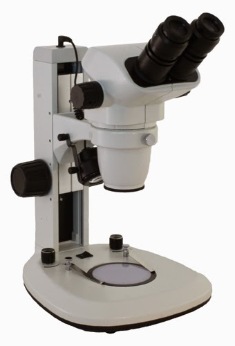 Richter Optica S6.7 Stereo Zoom Microscope with 6.7x - 45x magnification and dual LED lights.