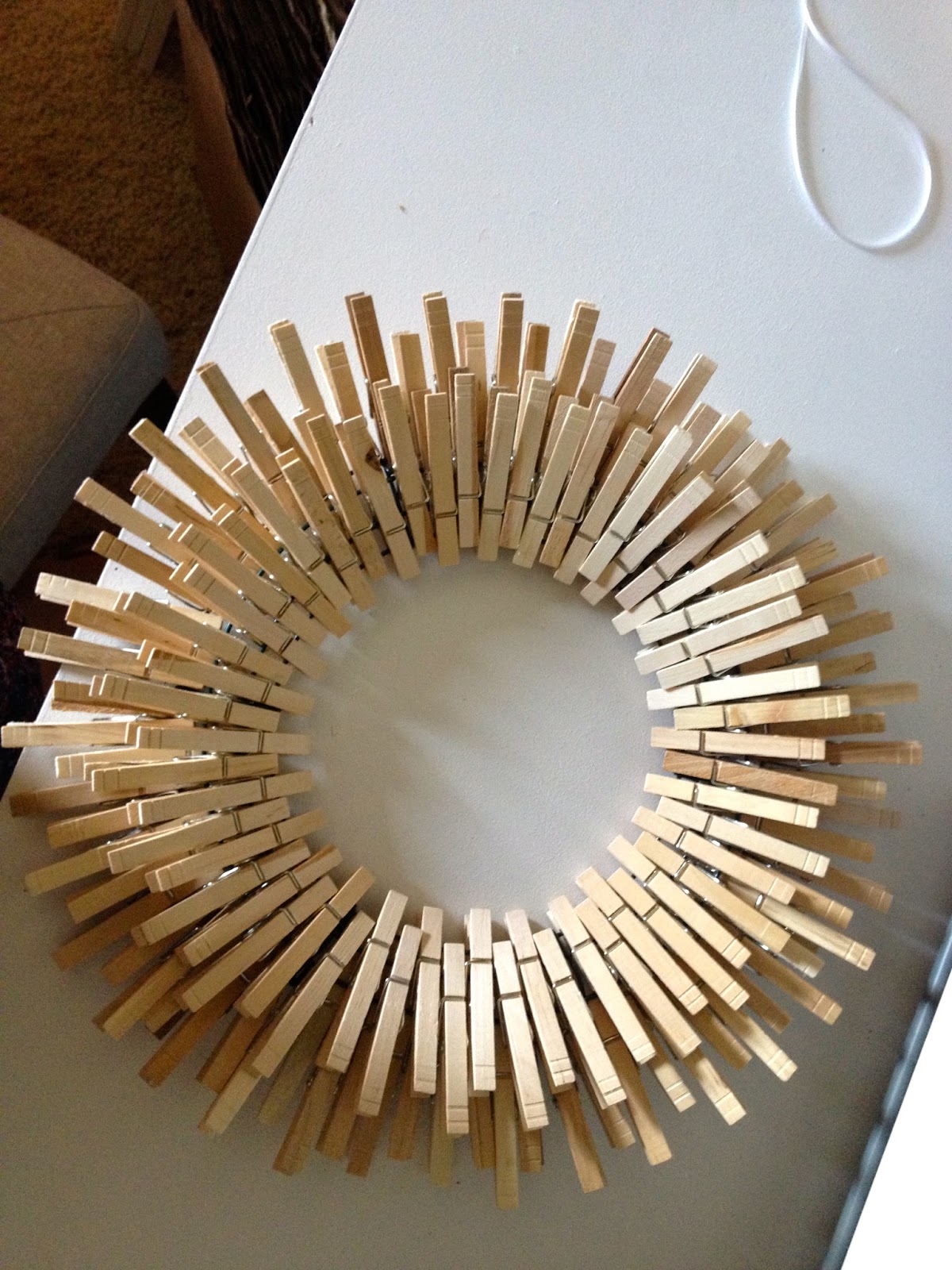 DIY StarBurst Laundry Room Clothespin Wreath Overthrow Martha