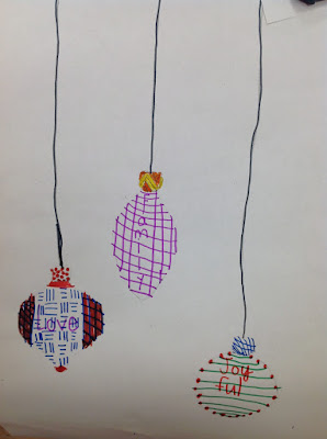 Fourth Grade Art Variety Negative Positive Space Design Christmas Ornaments