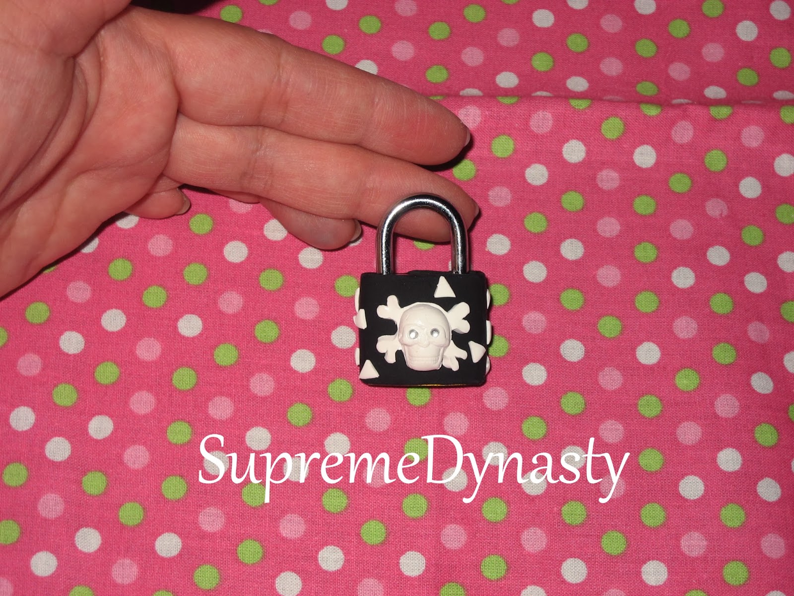 Supreme Dynasty Skull Padlock Lock Decorative Lock made with Polymer Clay