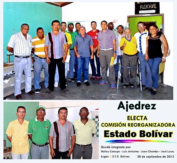 ELECTA COMISIÓN REORGANIZADORA DE AJEDREZ EN BOLÍVAR ELECTA COMISIÓN REORGANIZADORA DE AJEDREZ EN BOLÍVAR