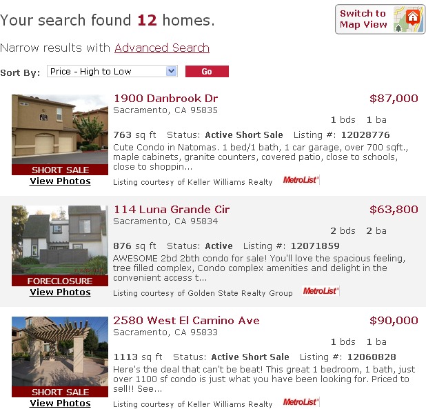 Pacific Coast Group Sacramento LOOK...12 Condos/Townhomes for Sale in