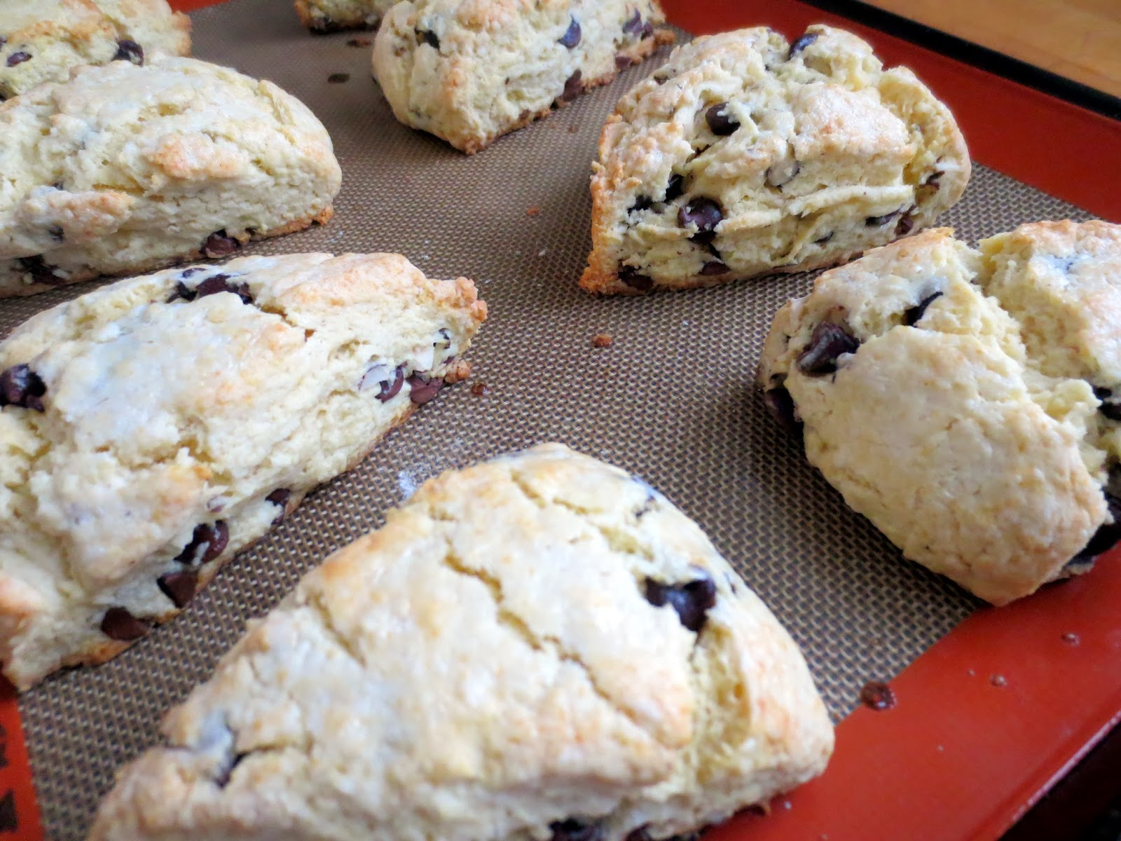 The Owl with the Goblet Chocolate Chip Hazelnut Scones with Nutella Glaze