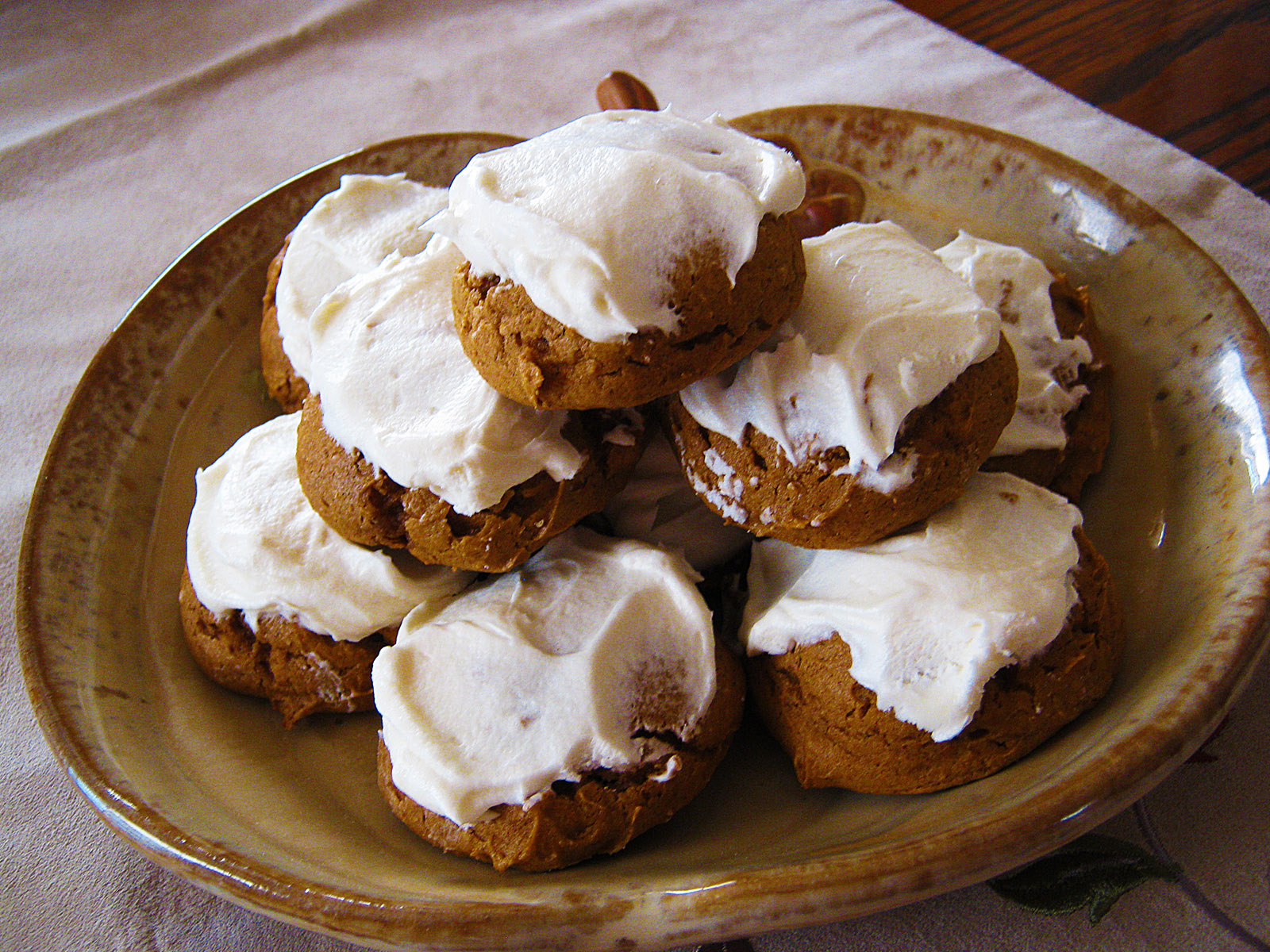 Let the Feasty Begin Pumpkin Cookies with Cream Cheese Icing