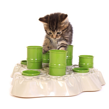 طعام القطط الصغيرة حديثة الولادة Aikiou+Interactive+Cat+Food+Bowl+Fab+UK