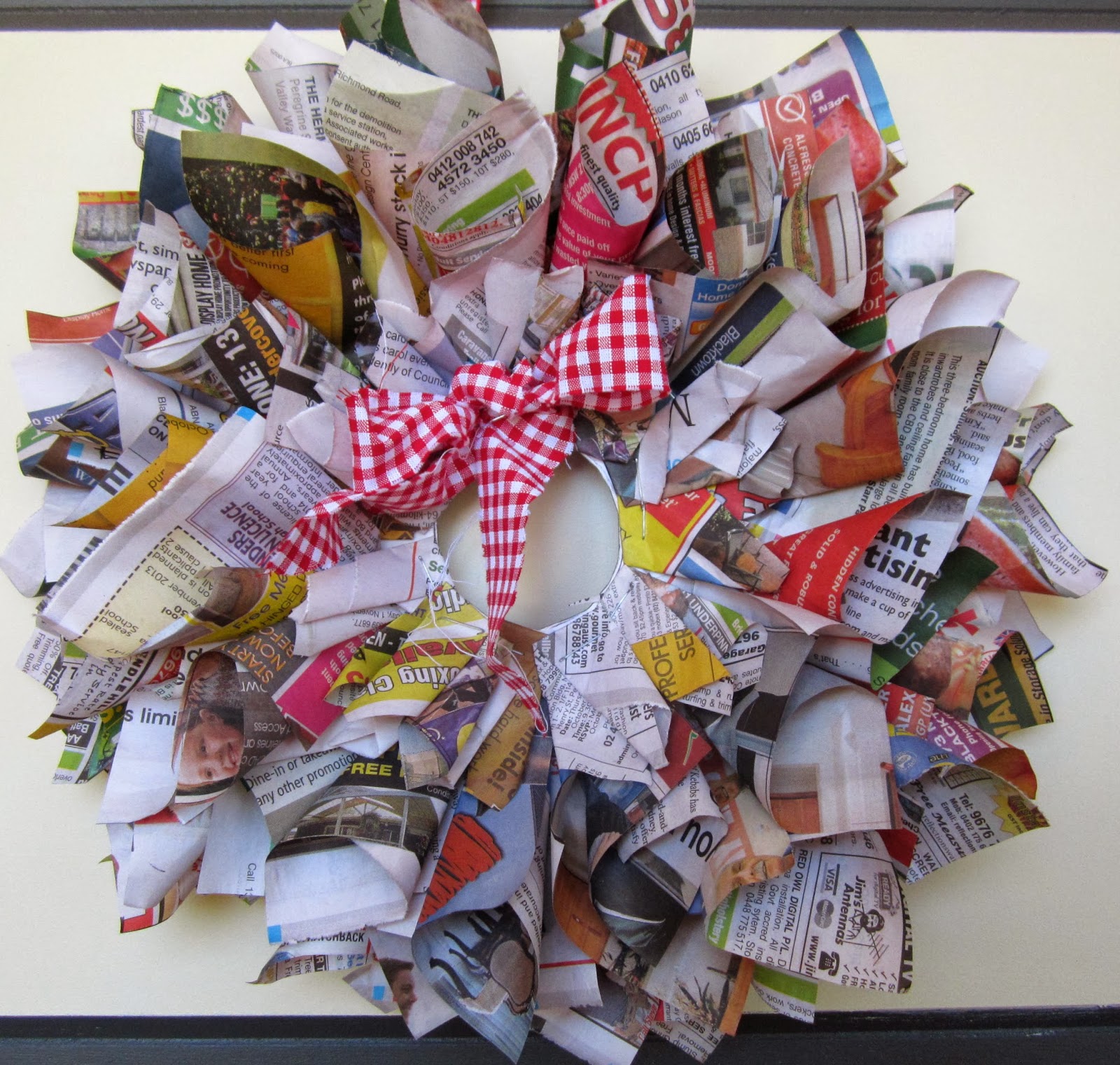 Made with love DIY Recyclable paper Christmas Wreath