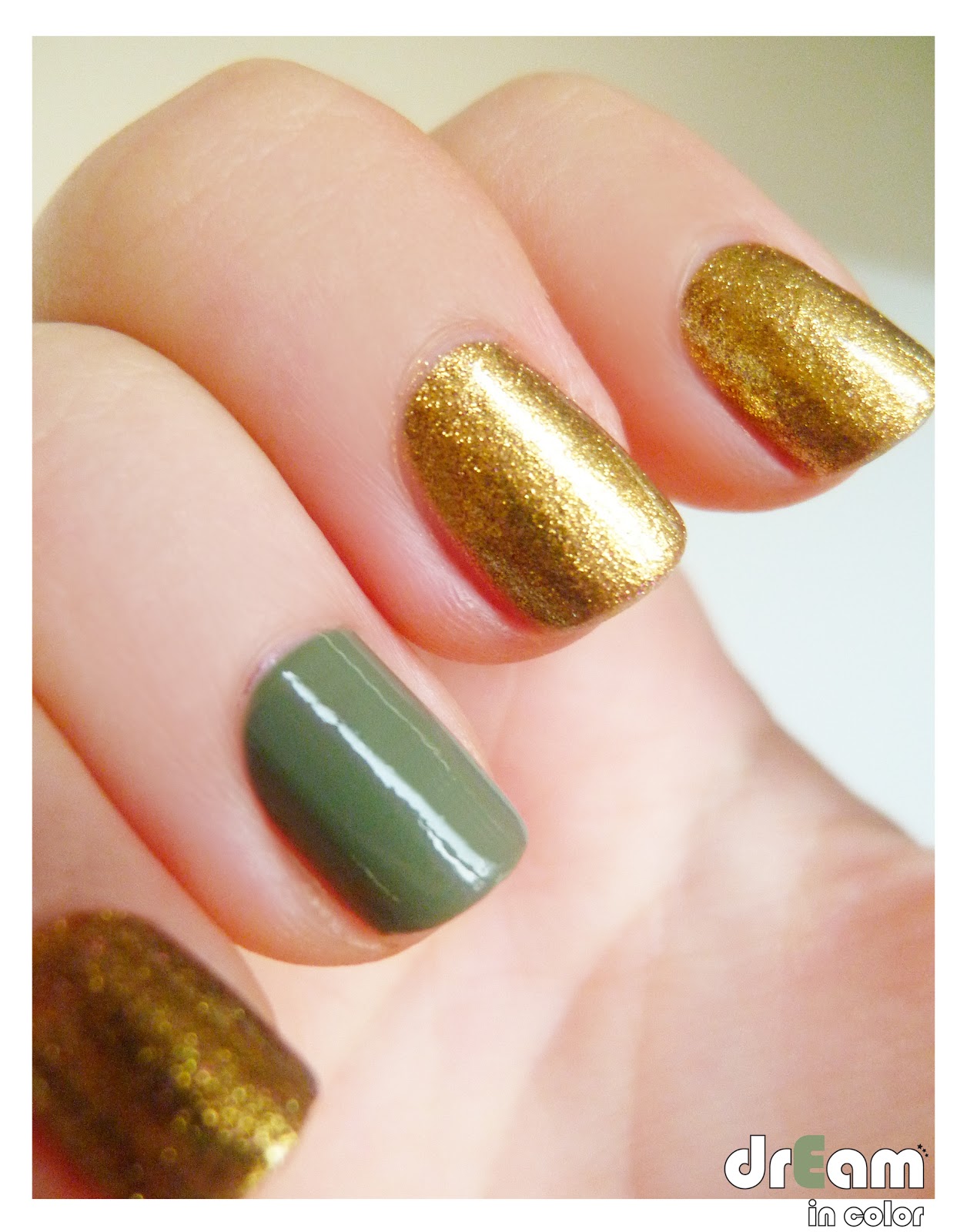 drEam in color Gold Military avec Gold rush de Models Own et Kiko 394