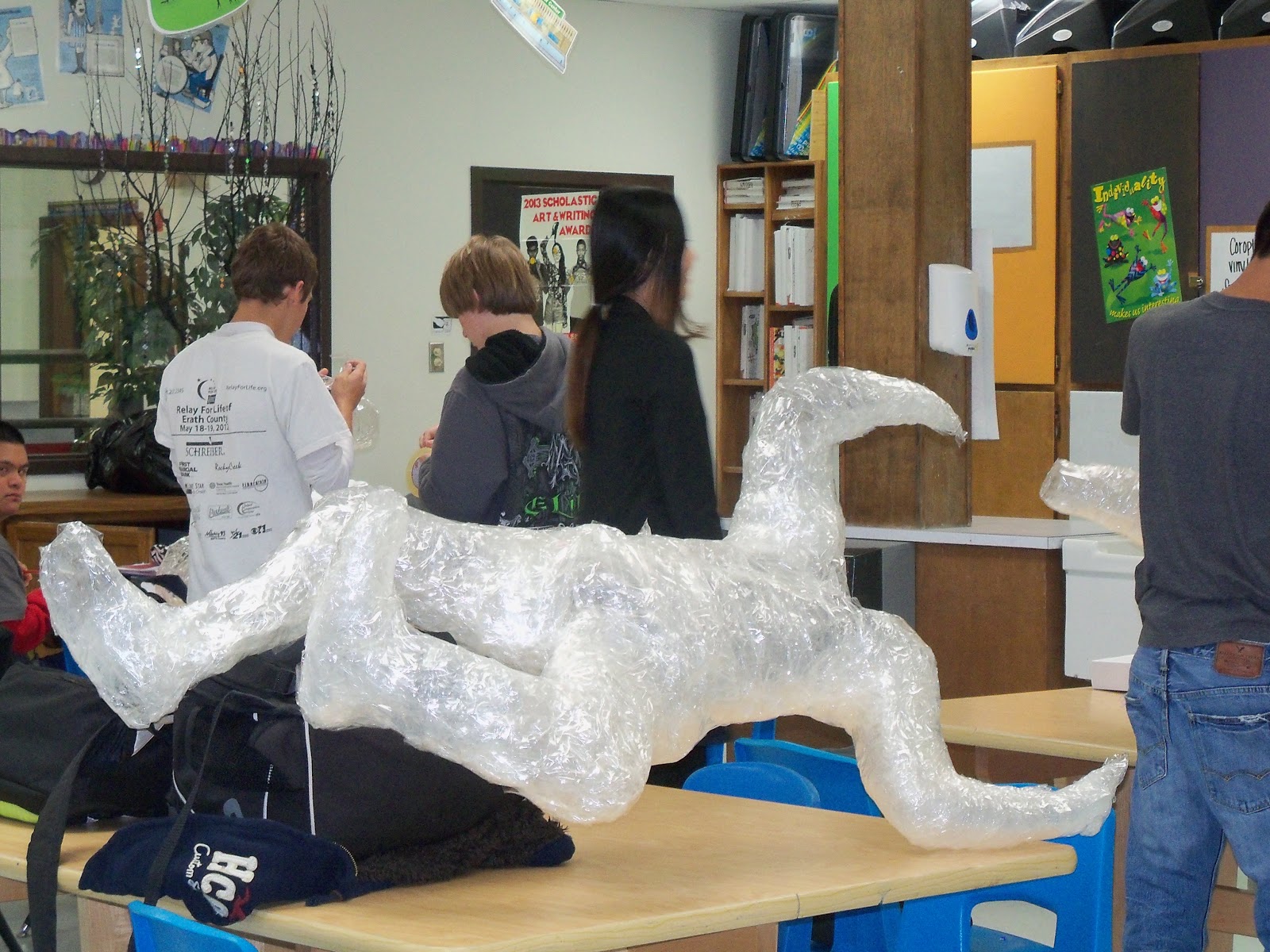 Faith, Hope and Art Packing Tape Sculpture