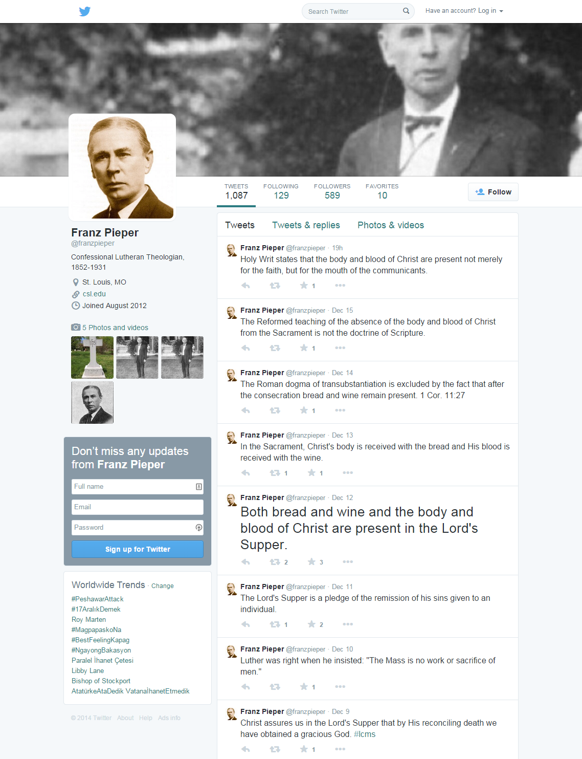 Back To Luther... and the old (German) Missouri Synod.: @franzpieper Back To Luther... and the old (German) Missouri Synod.: @franzpieper