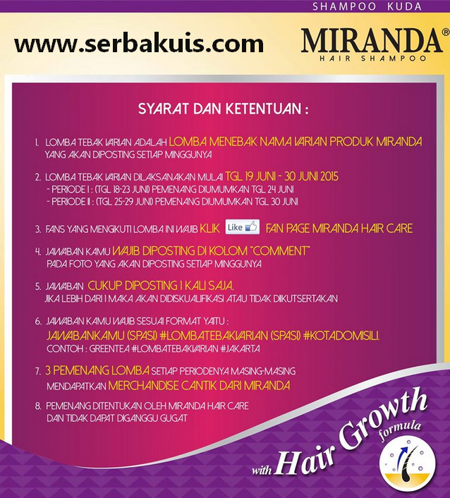 Kuis Tebak Varian Miranda Berhadiah 6 Merchandise Cantik Kuis Tebak Varian Miranda Berhadiah 6 Merchandise Cantik